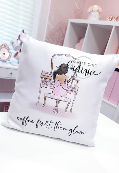 Coffee first, Then Glam Pillow Cover