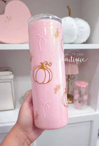 Autumn Coquette Glitter Tumbler