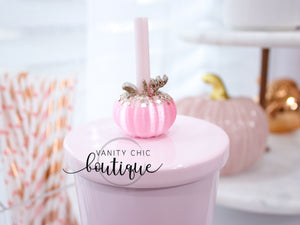 Glam Pumpkin Straw Topper