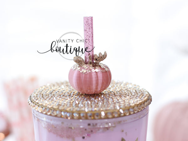 Glam Pumpkin Straw Topper