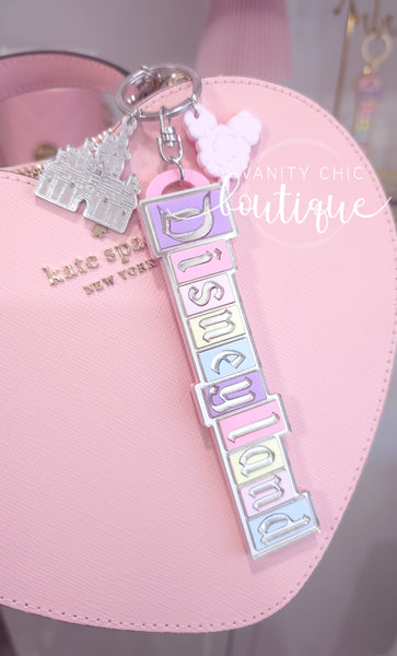 Pastel Marquee Bag Charm/ keychain