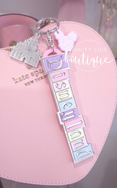 Pastel Marquee Bag Charm/ keychain