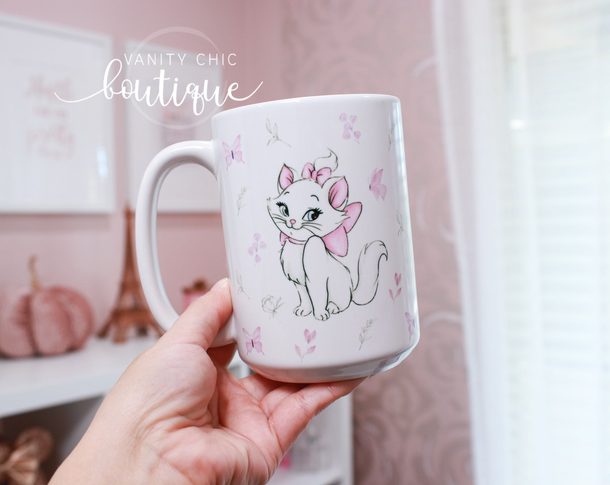 Butterfly/ Floral Marie Mug