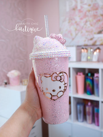 Pink HK Blinged Tumbler