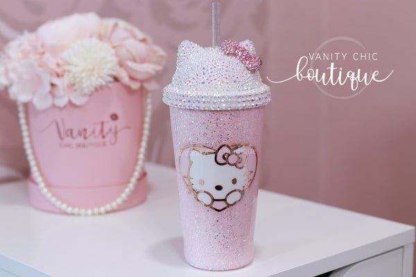Pink HK Blinged Tumbler